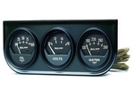 GAUGE CONSOLE, OILP/WTMP/VOLT, 2-1/16", 100 PSI/280 F/16V, BLK DIAL, BLK B